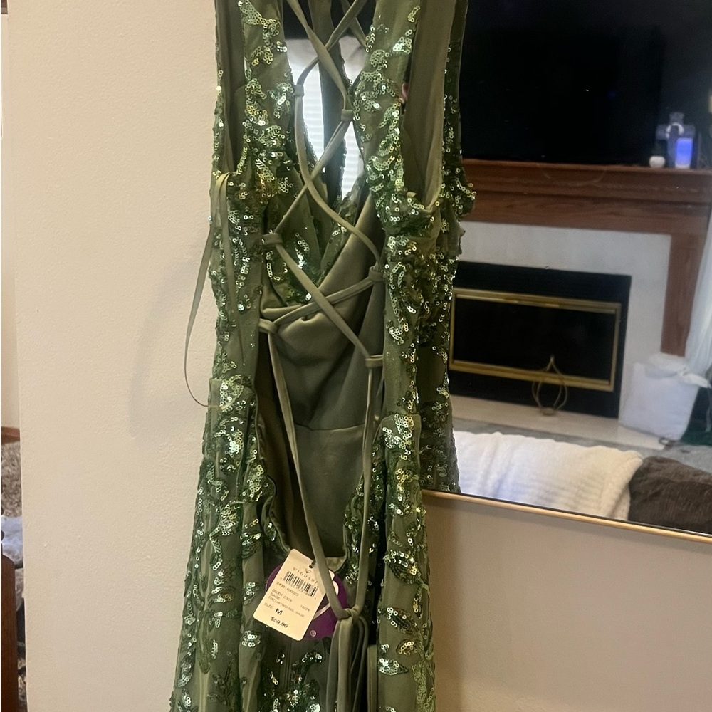 Windsor Green Lace-Up Dress - never worn